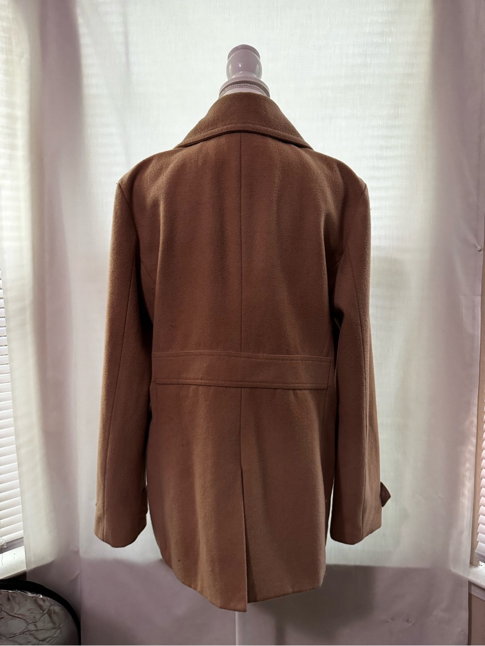 Chaps Camel Double-Breasted Peacoat - Picture 3 of 6